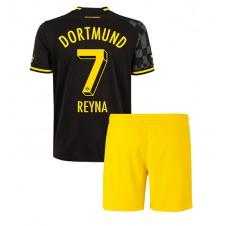 Borussia Dortmund Giovanni Reyna #7 Bortedraktsett Barn 2022-23 Kortermet (+ korte bukser)